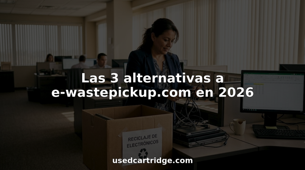 Administrador de empresas organizando el reciclaje de equipos electrónicos