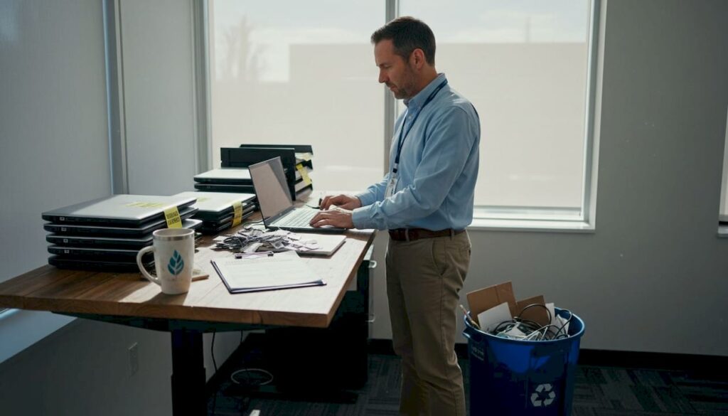 IT manager handles secure device disposal