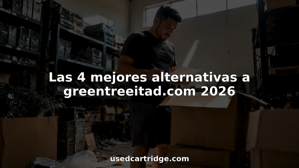 Especialista en informática revisando el inventario de equipos tecnológicos en el almacén.