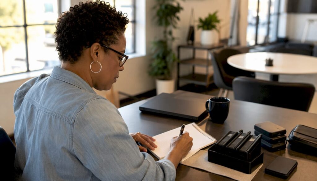 Asset coordinator managing IT disposal inventory