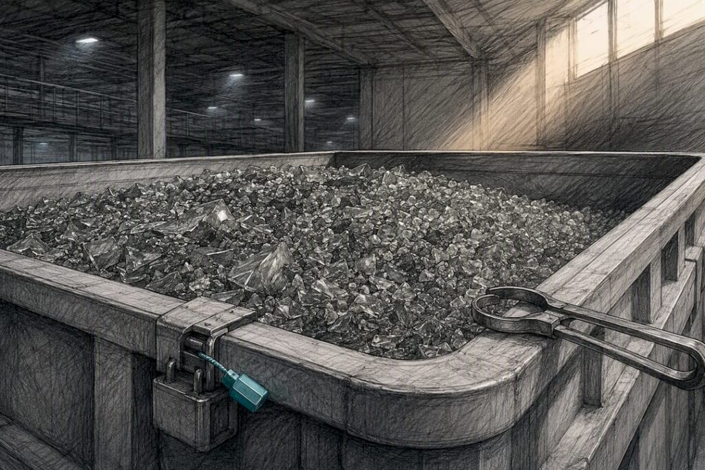 CRT glass contained at recycling facility